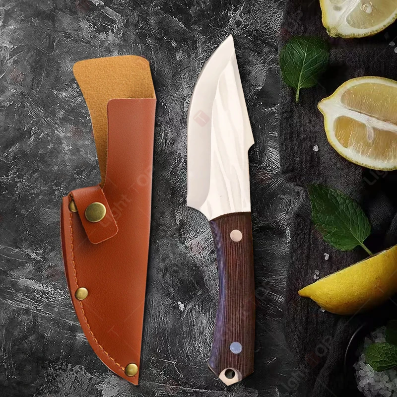 Kitchen Knife Boning Knife Handmade Forged Butcher Knife Cooking Chef Knives for Fruit Vegetable Cutting Knife with Cover image 4