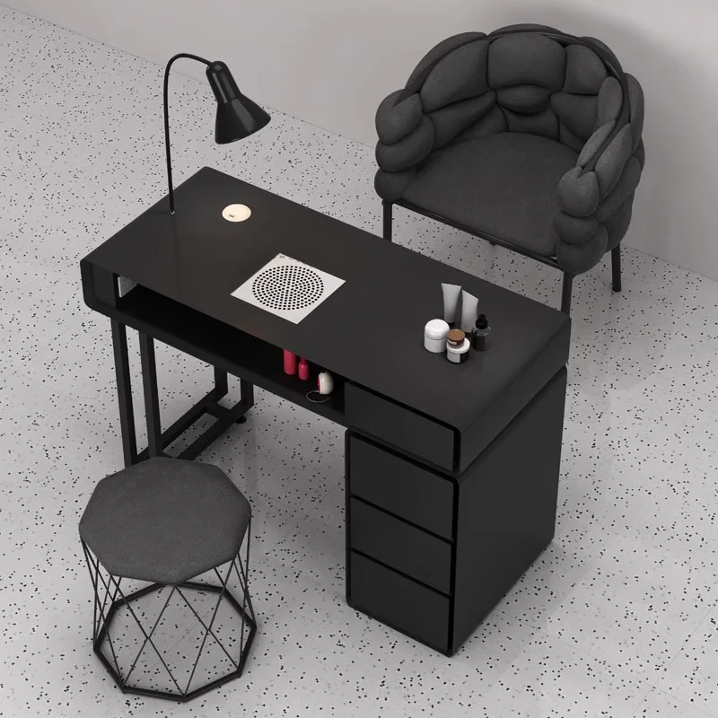 

Vanity Modern Nail Table Professional Black Exquisite Receptionist Desk Commercial Makeup Mesa De Barberia Nail Supplies CY50NT