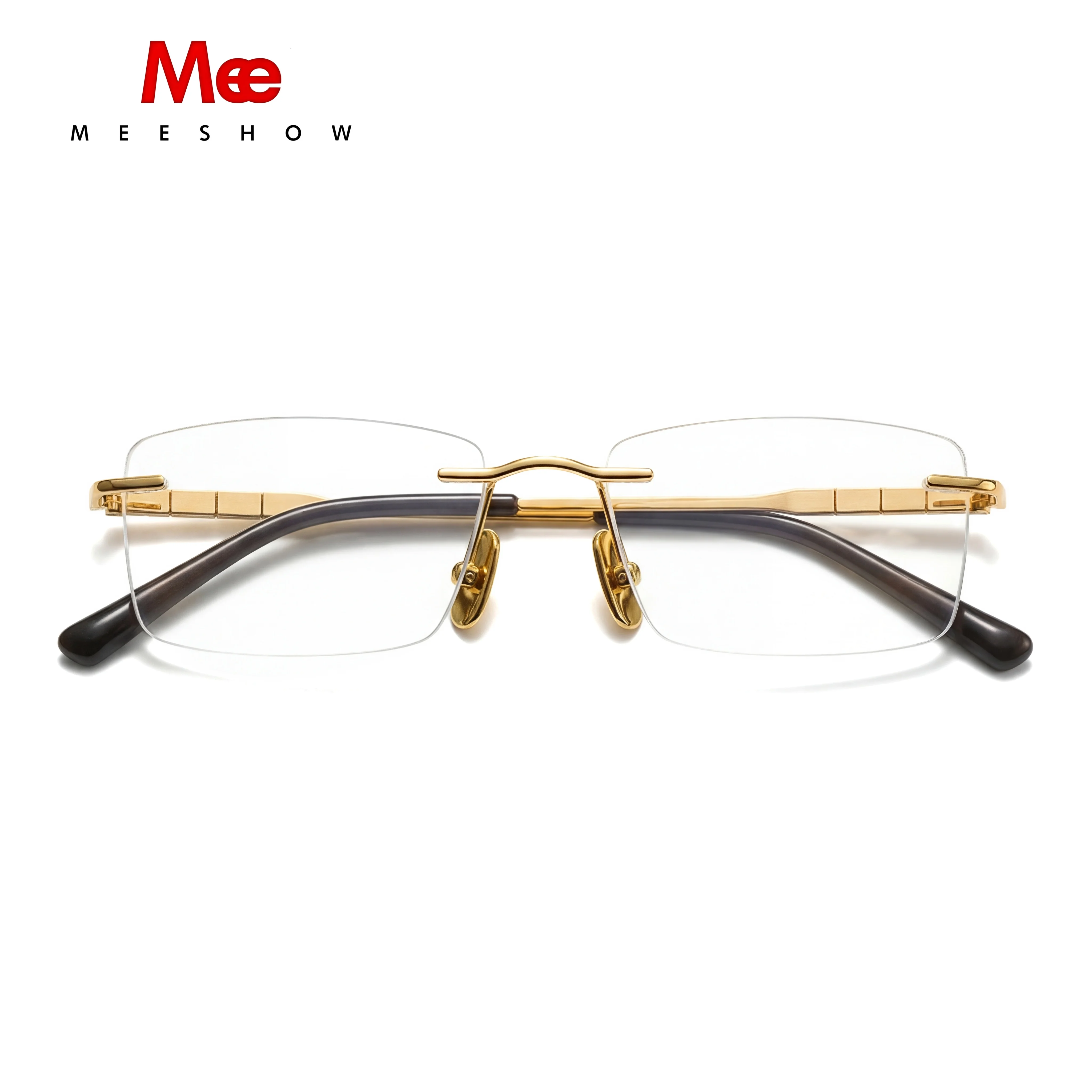 Meeshow New Rimless Glasses Men Pure Titanium Optical Eyewear With Prescription Lenses UV Progressive Myopia Reading Eyeglasses