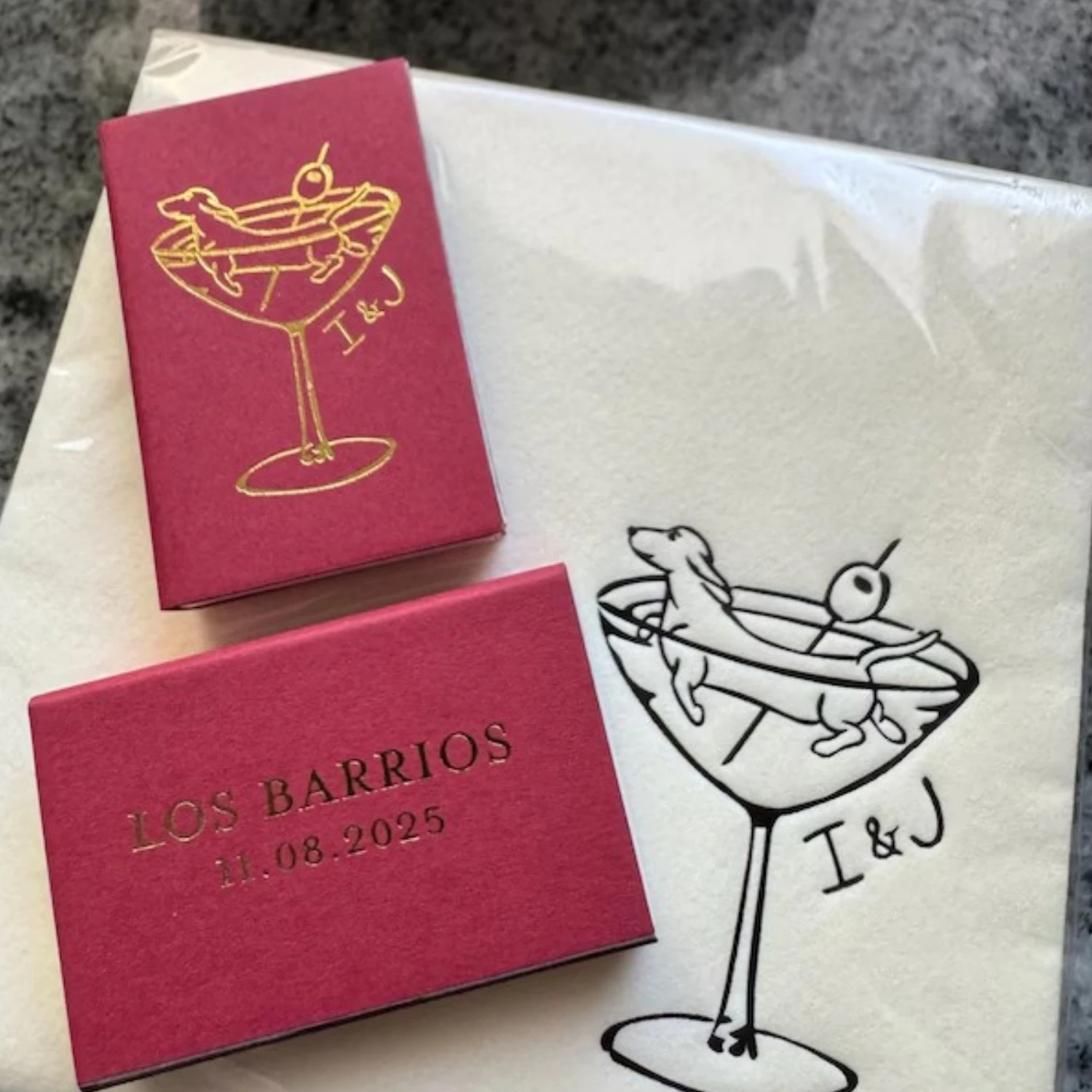 Let'S Party Event Supply - パーソナライズされた箔押し「Let Love Sparkle」高級金箔押しウェディングマッチボックス、西洋風記念日宴会用品