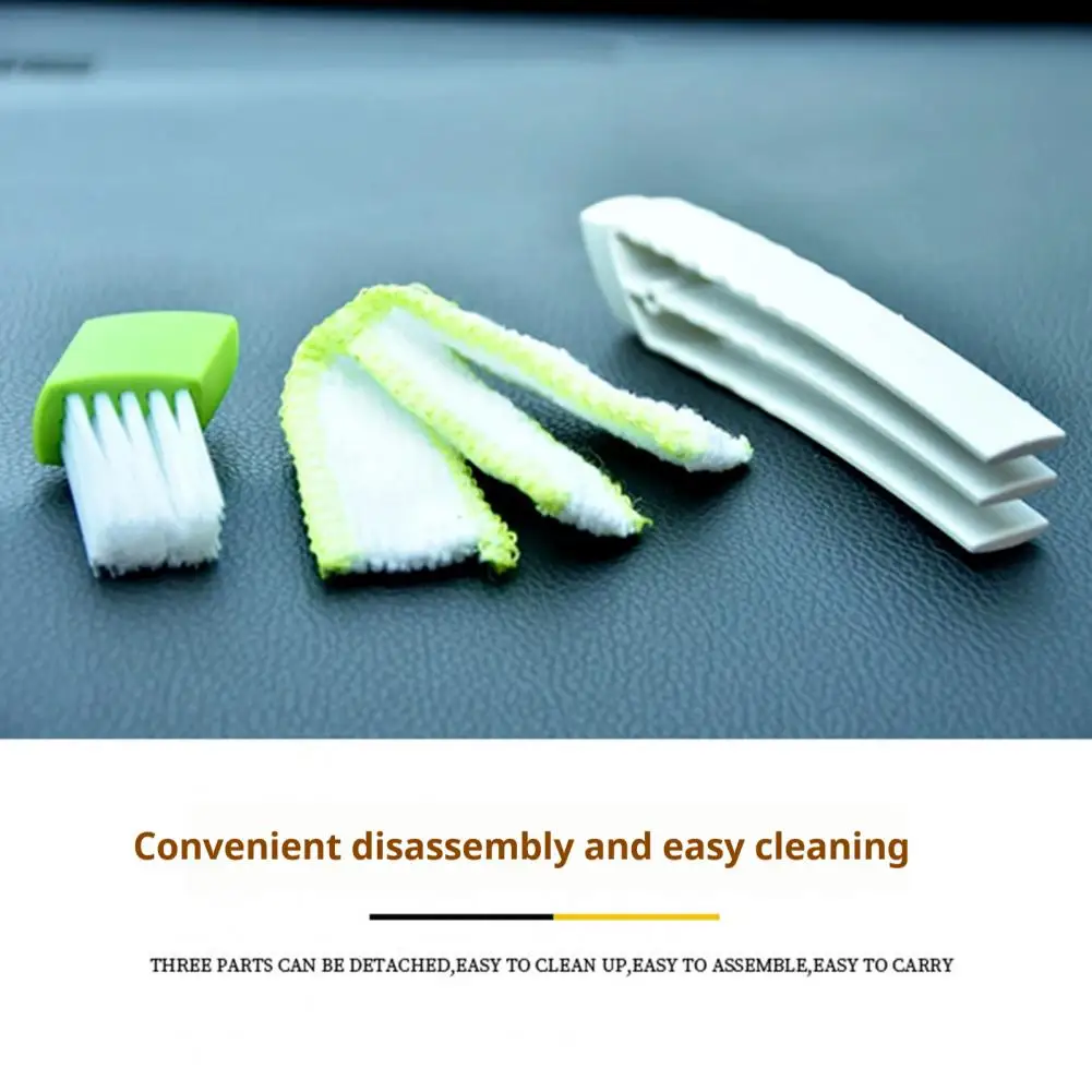 Roller Blind Cleaner Car Vent Brush with Dual-head Soft Bristles Dashboard Detailing Tool Reusable Auto Accessory for Dust