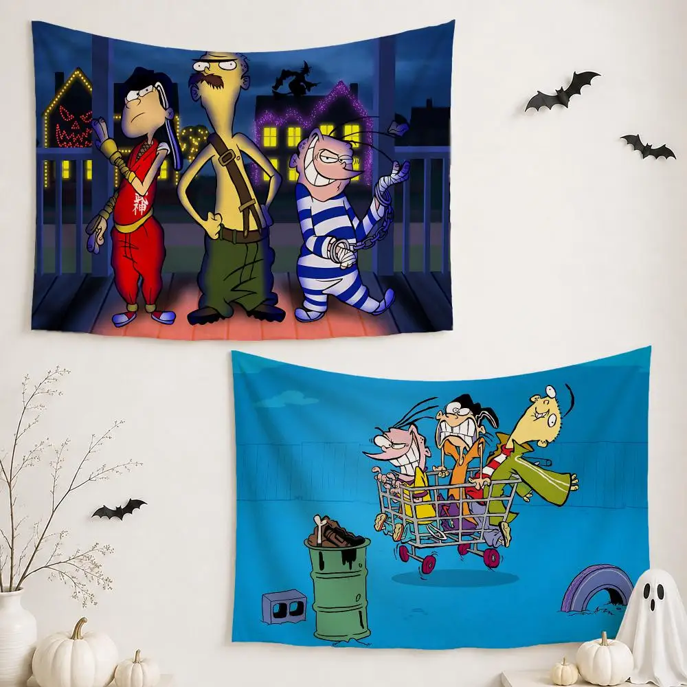 Cartoon E-Ed, Edd n Eddy Tapestry Wall Hanging Tapestry Aesthetic Room Decor Banners for Bedroom Living Room Outdoor Party