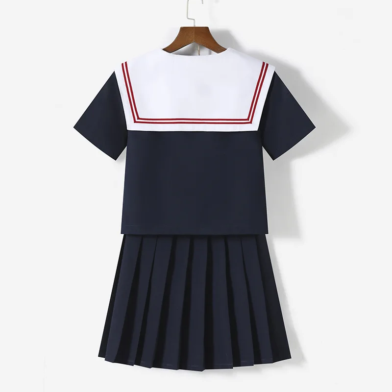 School Uniform Dress Cosplay Costume Japan Anime Girl Lady Lolita Japanese Schoolgirls Sailor Top Tie Pleated Skirt Outfit Women