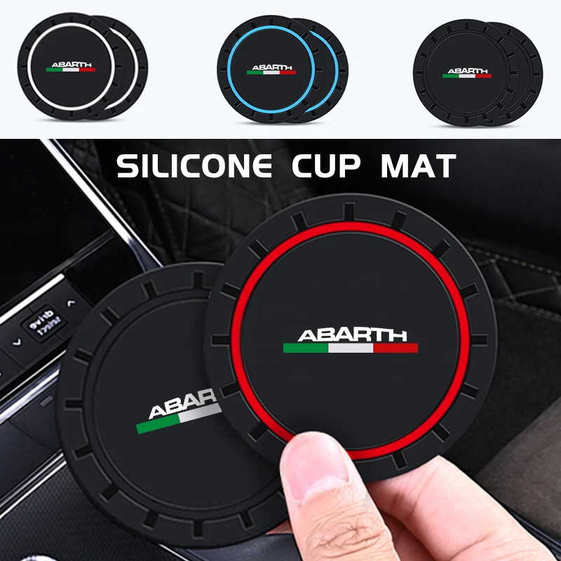 Für Abarth 2 stücke Silica Gel Auto Untersetzer Wasser Tasse Halter Anti Slip Pad Matte FR FIAT 500 Seicento Siena Stilo Tipo UNO Albea Astra