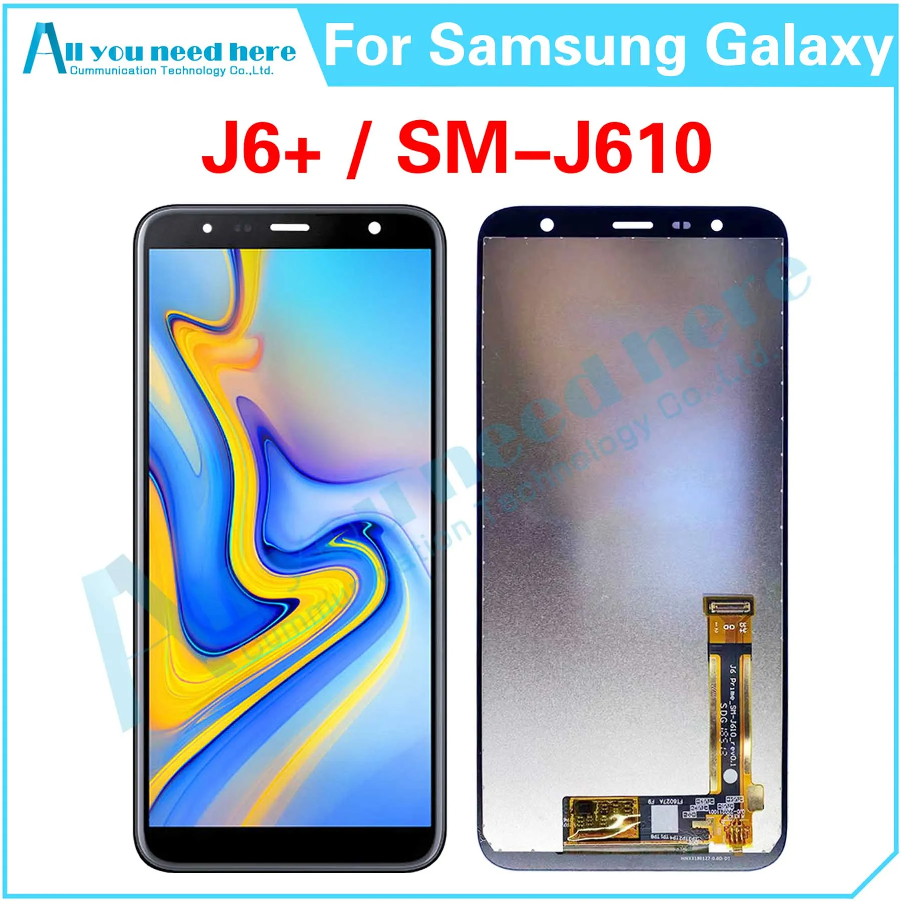 100% Test For Samsung Galaxy J6+ SM-J610 J610 J610F J610G J610FN LCD Display Touch Screen Digitizer Assembly Repair Replacement