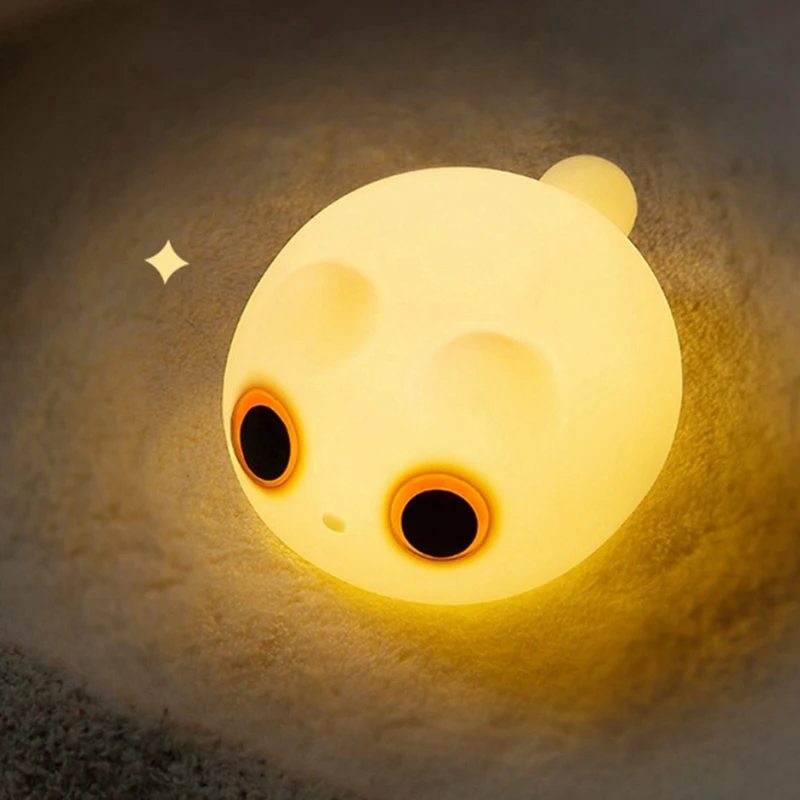 โคมไฟ USB แบบชาร์จไฟได้สำหรับแมวซิลิโคนไฟกลางคืน lampu tidur ข้างเตียงให้แมวเป็นของขวัญวันเกิดให้สัตว์เลี้ยงไฟกลางคืน