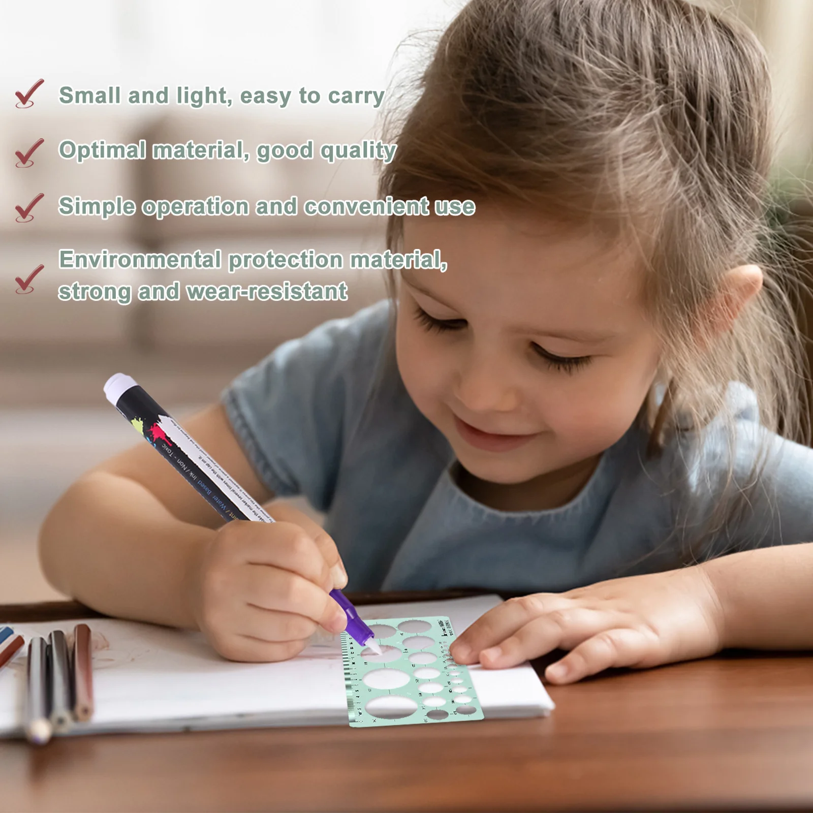 

4Pcs Measuring Template Stencil Geometric Rulers Lightweight Plastic Drawing Tools for Architecture Design Building Drawing