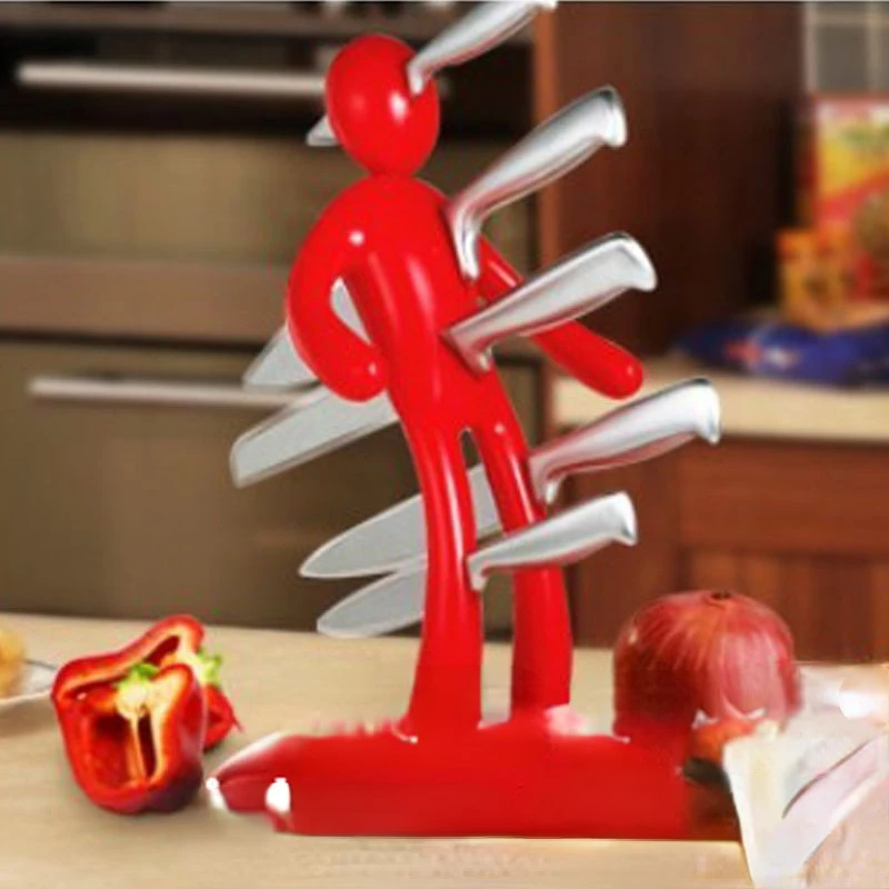 

Creative Multifunctional Stainless Steel Humanoid Knife Holder Set Storage Rack for Kitchen Home Decoration подставка для ножей