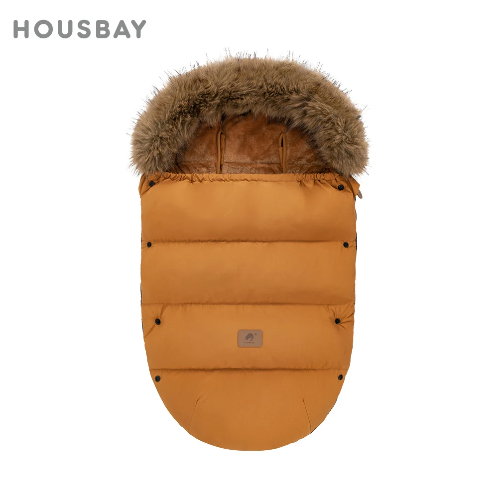 Baby Envelope In Stroller 0-24 Months Winter Windproof Footmuff Brown Color 92Cm Length Universal Pram Baby Stroller Accessory