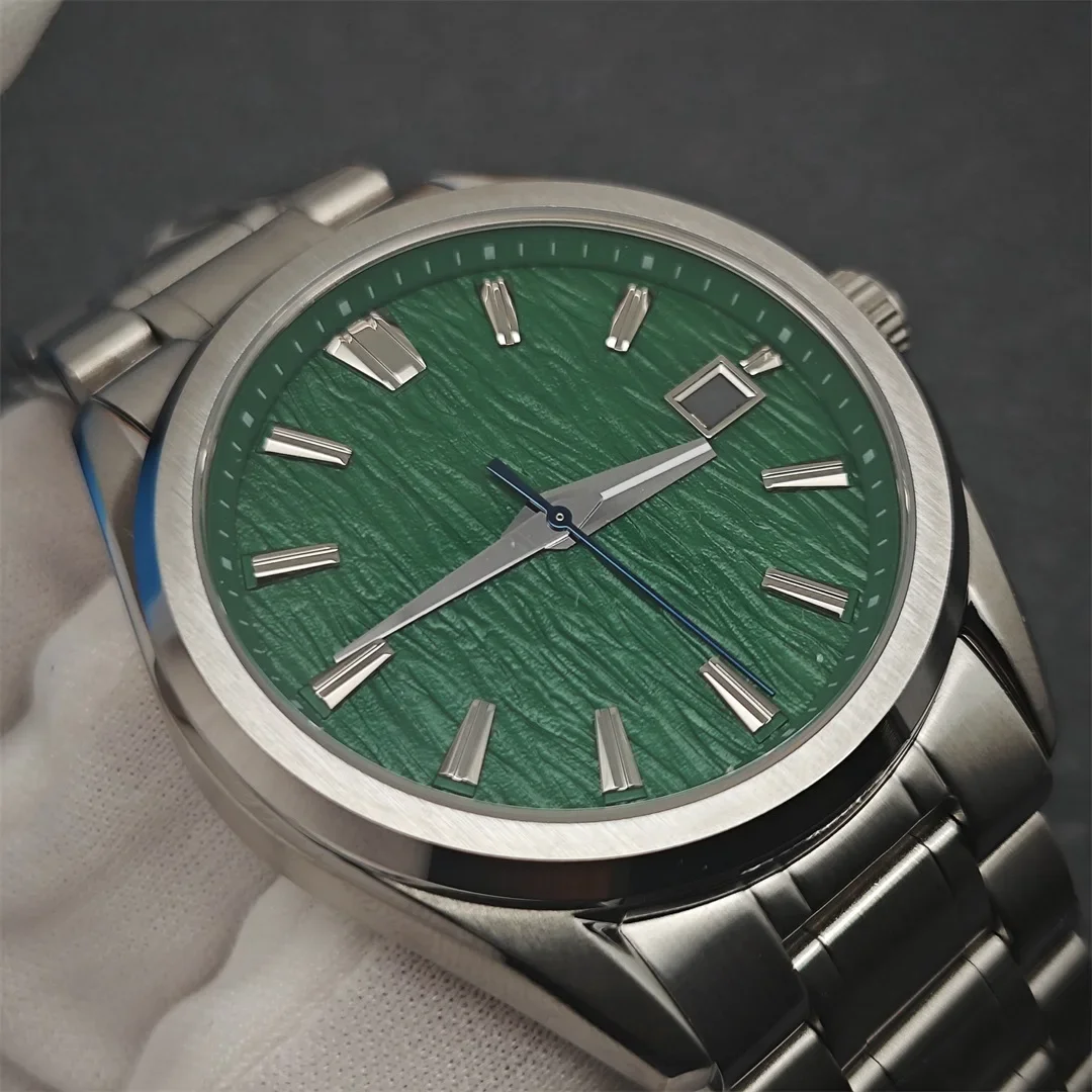 NH35 Case GS Case Set Premium Watch Hands 39.5mm Diving Case White Birch Wood Texture Dial Polished High-quality Hands