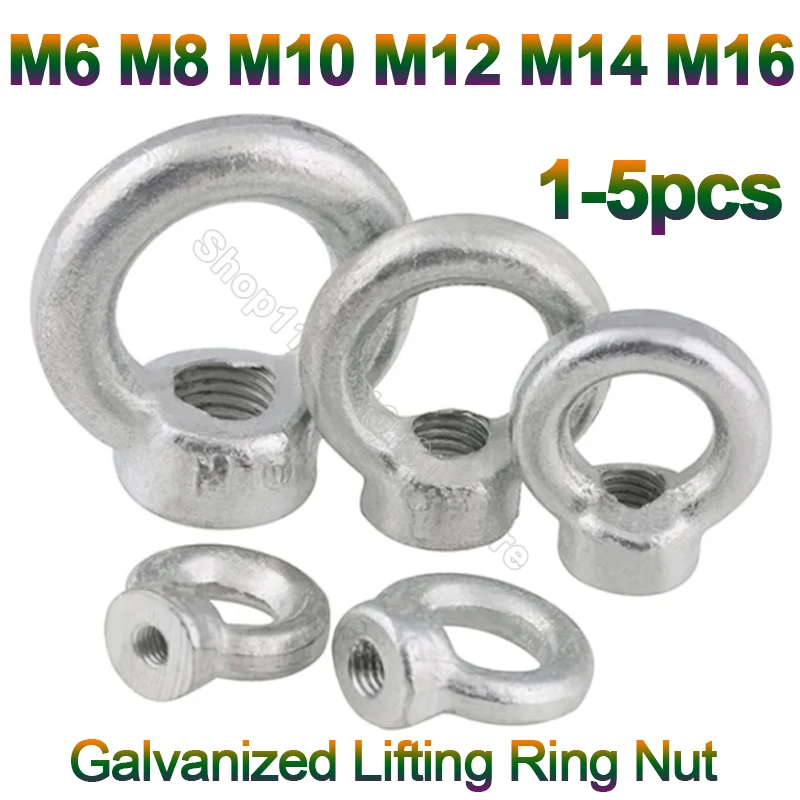 

Zinc Plated Lifting Eye Nuts Ring Eyebolt Ring Hooking Nut Galvanized M6 M8 M10 M12 M14 M16 Loop Hole for Cable Rope Lifting
