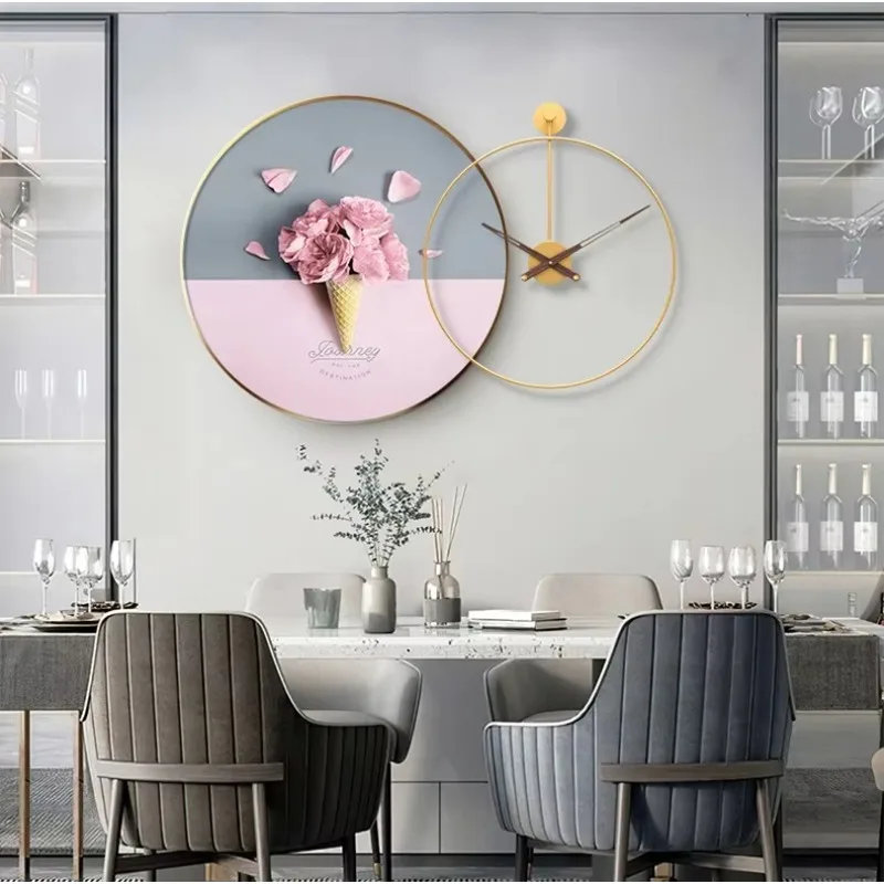 Wholesale Modern Simple Decoration Crystal Porcelain Painting Wall Clock Creative Home Light Luxury High-end Atmospheric Clock