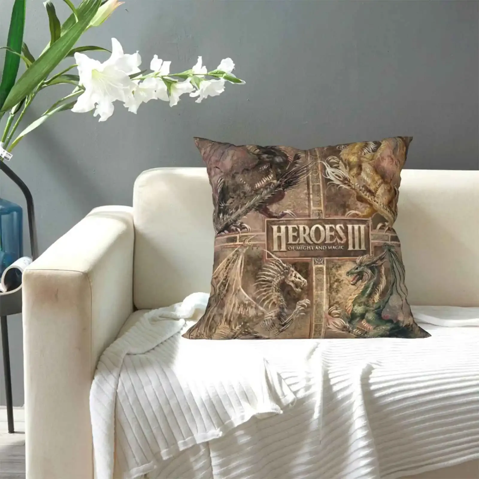 Heroes 3 Throw Cushion Pillow Cover Cavalier Knight Heroes3 Might And Magic Castle Reitar Hmm3 Black Dragon Pc Games Old School