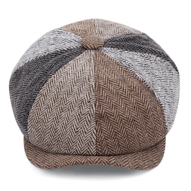 2023 Cotton Fashion Beret Men Spliced Color Fashion Women Newsboy Hat Elastic Outdoor Retro Art Octagon Cap