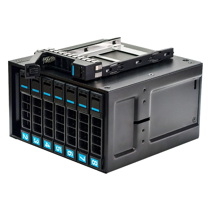 Hot Sales 2.5-inch 8 Bay NVMe U.2 SSD Hot-swap Module HDD Cage With 32G Backplane SFF8654-8i Interface Come With 2x6025 Fans