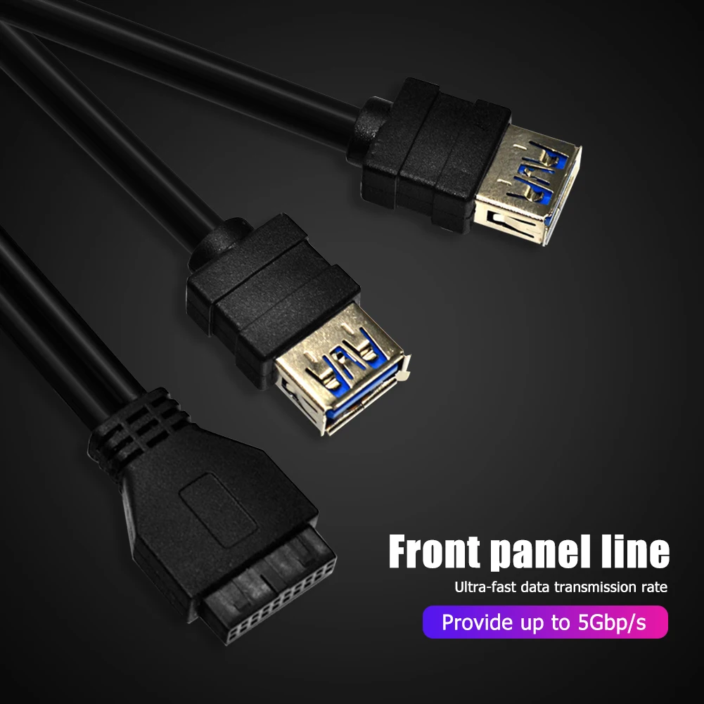 USB 3.0 Front Panel Cable with Fixed Foot USB Connector Cable Motherboard Adapter Cable for PC Computer