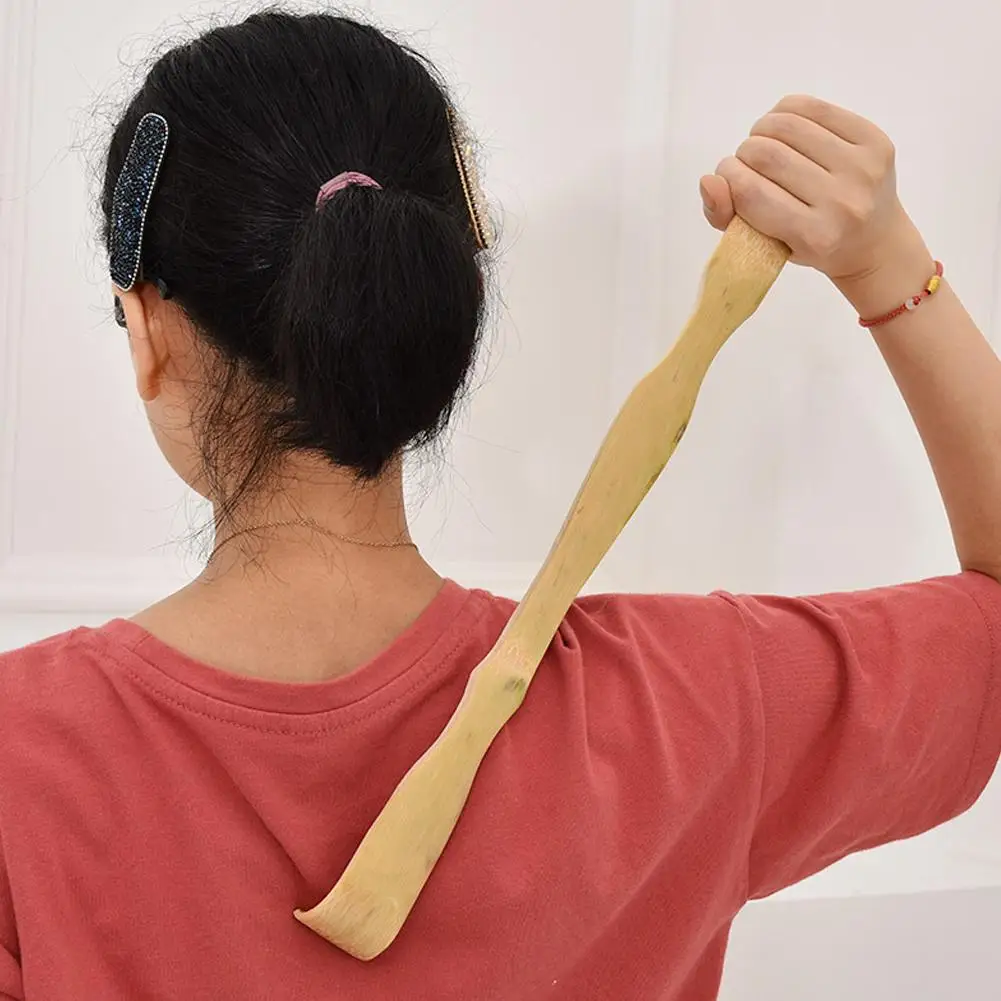 

1 шт. Бамбуковый массажер-чесалка для спины, деревянный роликовый массажер для тела, деревянная палка-чесалка для спины, массажер для спины