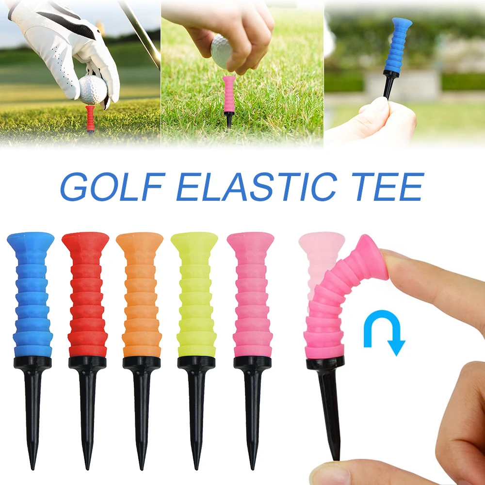 10/5Pcs Golf Rubber Elastic Tees 83mm/3.24in Golf Practice Tees Silicone Durable Golf Tee Golf Ball Holder Golf Supplies