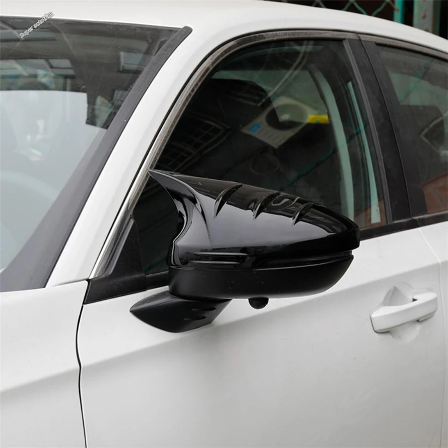 

Car Outside Door Rearview Side Glass Mirror Cover Trim For Honda Civic 11th 2022 2023 2024 Black / Carbon Fiber Look Accessories