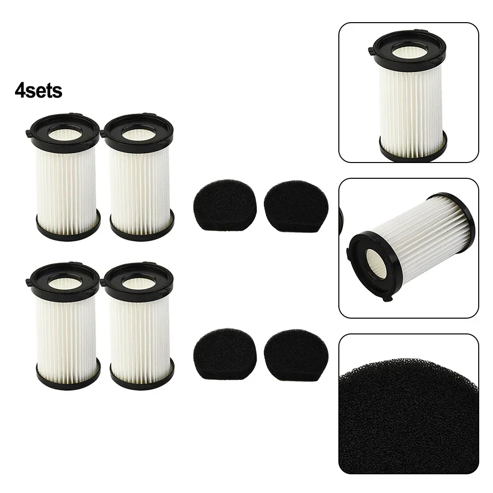 4 Pcs Filters & 4 Pcs Sponges For Cecotec For Conga Thunderbrush 520 550 560 E For Handyforce 2761 2759 Vacuum Cleaner