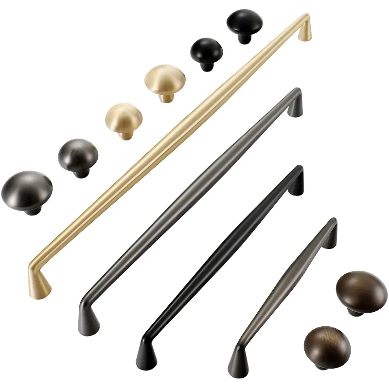 Разные размеры, твердая латунь, золото, современные простые ручки и ручки для кухонного шкафа, ручки для выдвижных ящиков, черные ручки для спальни, Т-образная ручка для шкафа