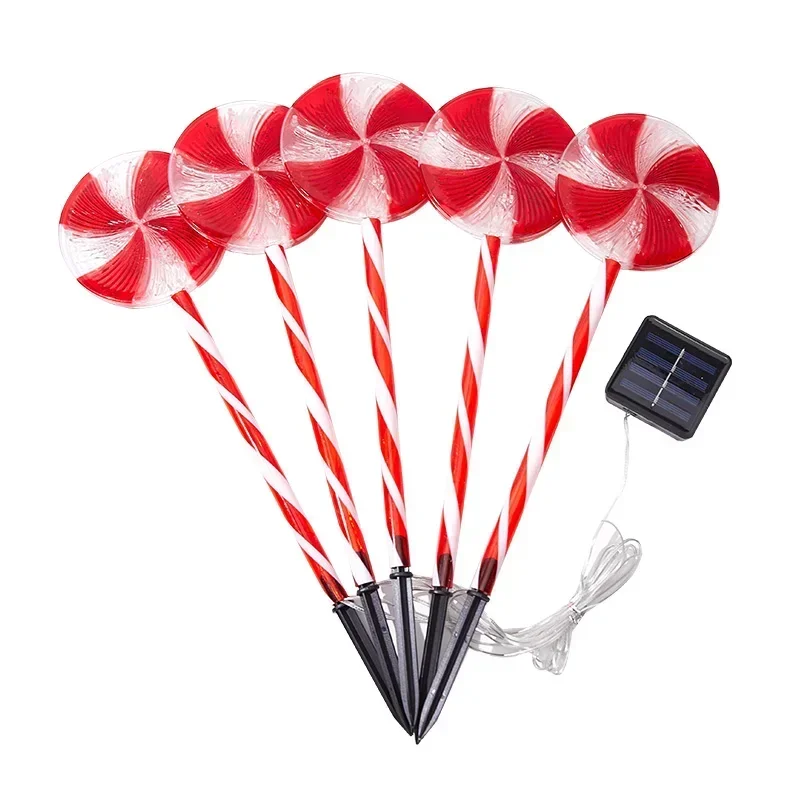

Christmas Lollipop Fruit Floor Plug-in Light Household Outdoor Waterproof Solar Scene Arrangement Garden Decoration Ambient