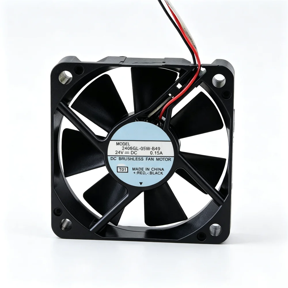 2406GL-05W-B49 6025 24V 0.15A DC Axial Fan, 3-Wire Tachometer (FG) Signal Cooling Fan Replacement for PLC Automation, Telecom