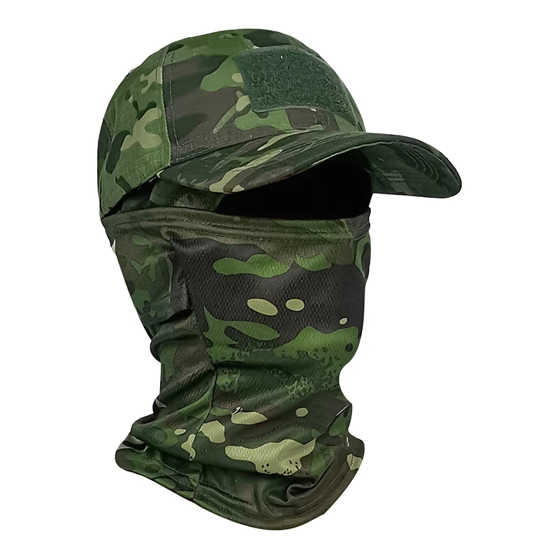 Outdoor Balaclava Face Mask Sunhat Camouflage Hood Caps Jungle Cycling Hiking Military Tactical Full Face Headgear Cover Scarf