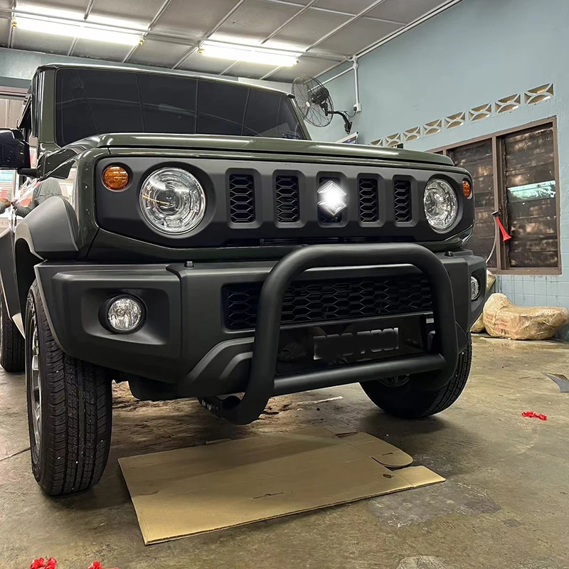 Paraurti anteriore in acciaio nero Bull Bar Guard protezione protettiva in acciaio paraurti griglia per Suzuki Jimny JB64 Sierra JB74W 2019 2024