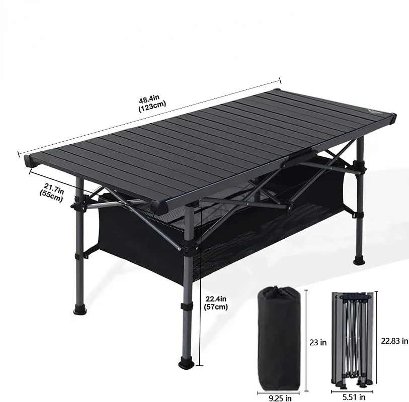 Folding Camping Portable Table Aluminum Roll-up Table with Carry Bag for Outdoor Camping Picnic Backyard BBQ Patio for Part