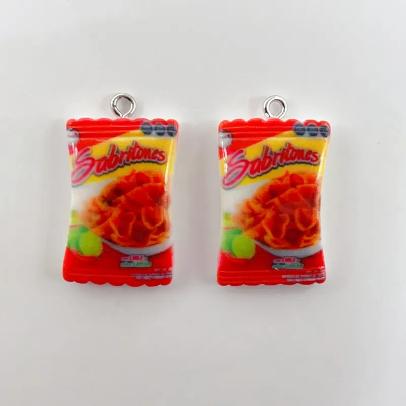 10pcs/pack Mini Snack Resin Charms Earring Keychain Necklace Pendant Jewlery Findings