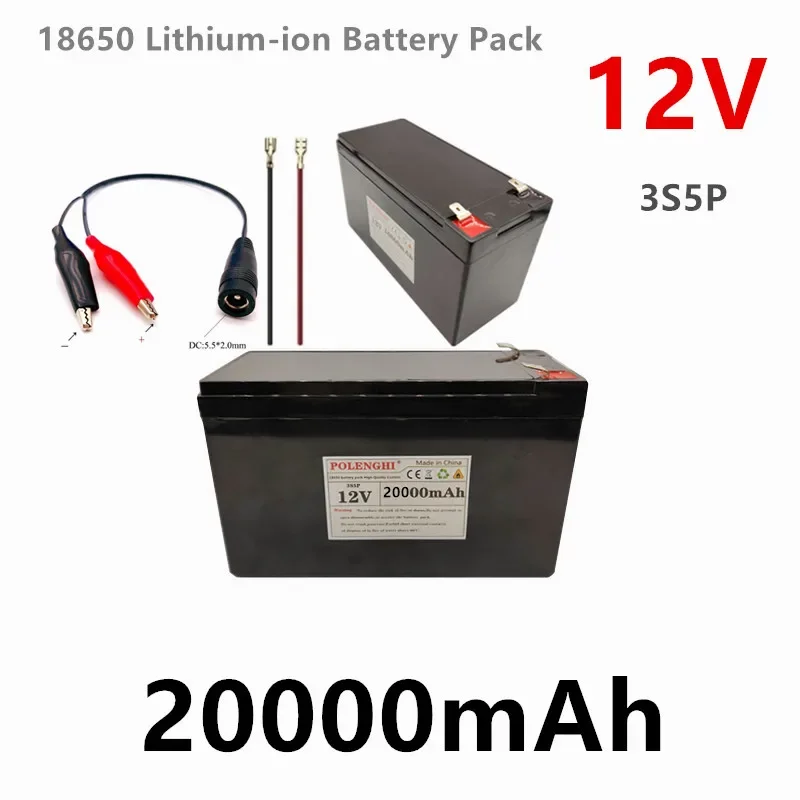 

3S5P 12V 16800mAh or 20000mAh 18650 Li-ion Battery Pack Mobile Power Emergency Power Supply