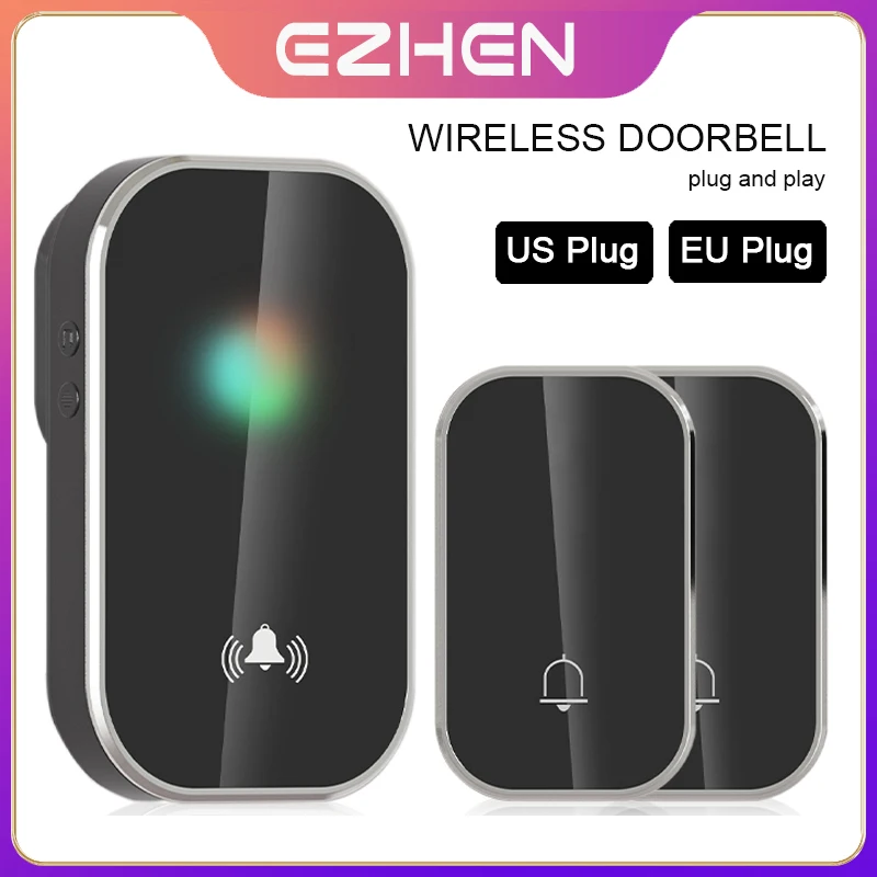ONMYST Intelligent Wireless Doorbell Set Home Welcome Doorbell 300M Remote 7 Flash LED Light, 38 Ringtones smart DoorBell Chime