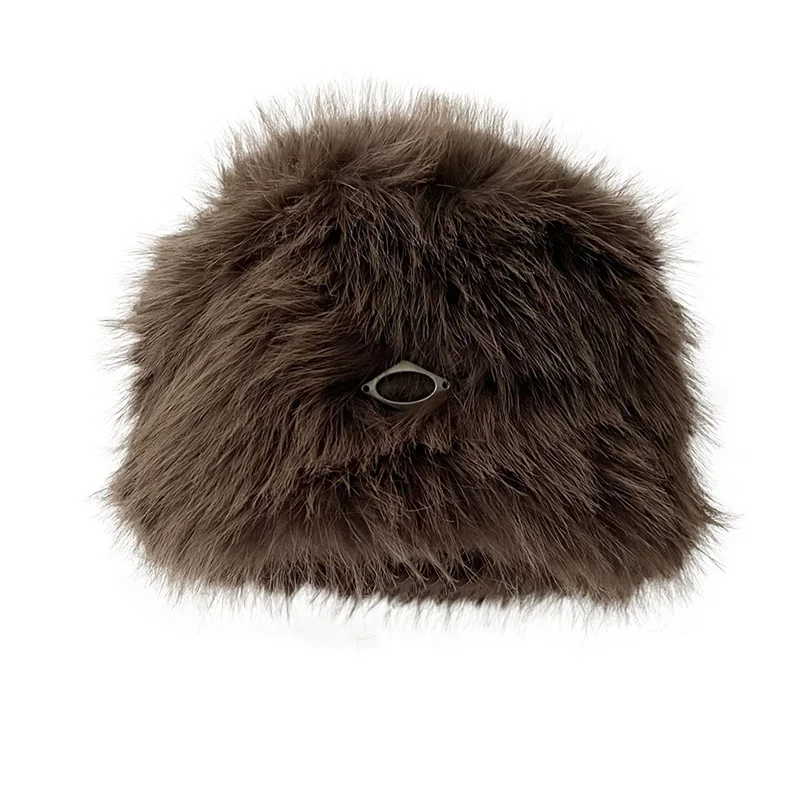 Y2k Europe and America Hats Autumn and Winter New Fox Fur Hair Imitation Mink Fur Hat Female Thickening Warm Plush Fishing Cap