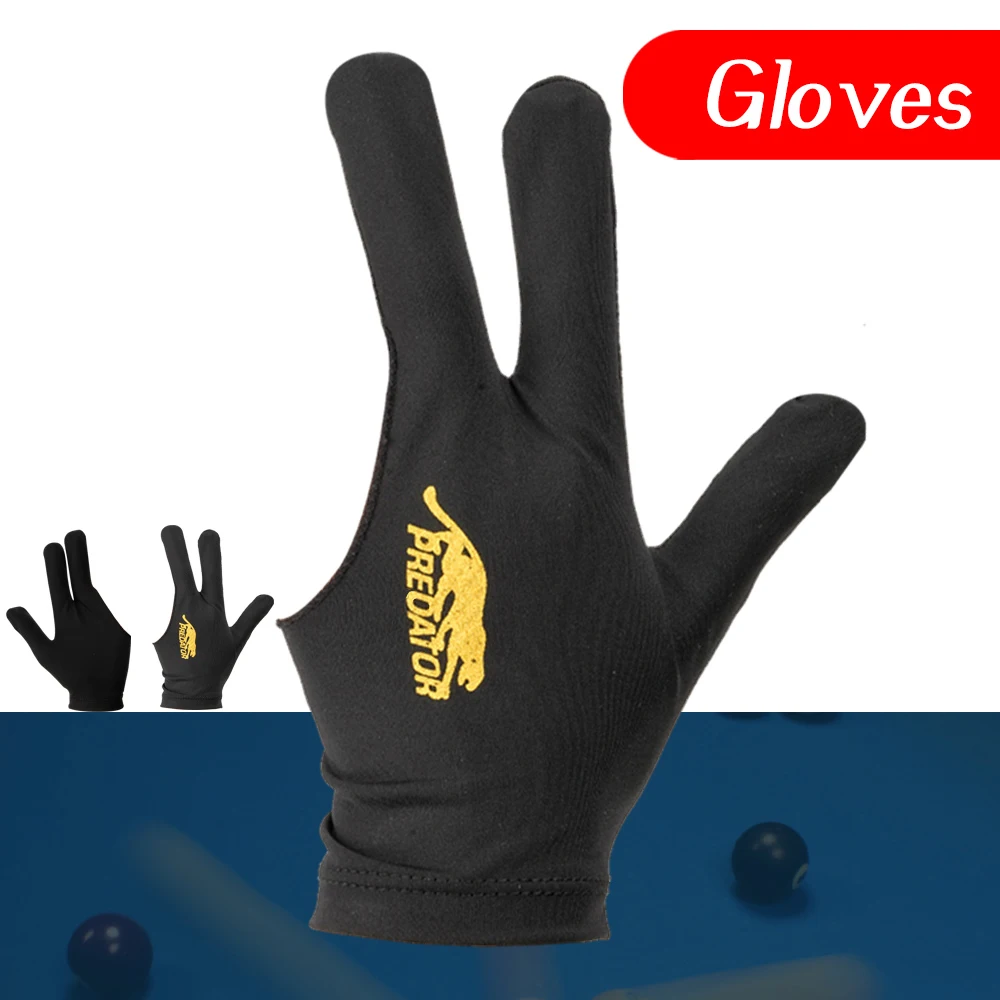 Billiards Gloves Lycra Fabrics Left Hand Open Three Finger Snooker Billiard Cue Glove Pool Snooker Fitness Billiards Accessories