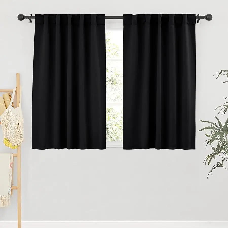 

Bedroom Blackout Curtains - Small Window Treatment Set Energy Sa ing Thermal Insulated Drapes for Li ing Room/Nursery/Kitchen, 4