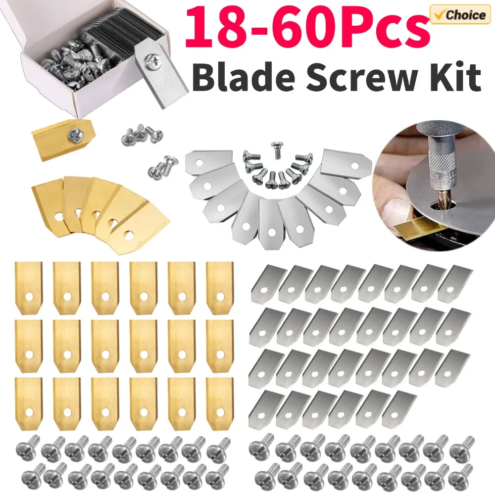 

18-60 шт. режущие лезвия для газонокосилки из нержавеющей стали с комплектом винтов, замена для роботизированной газонокосилки Husqvarna Automower/Gardena