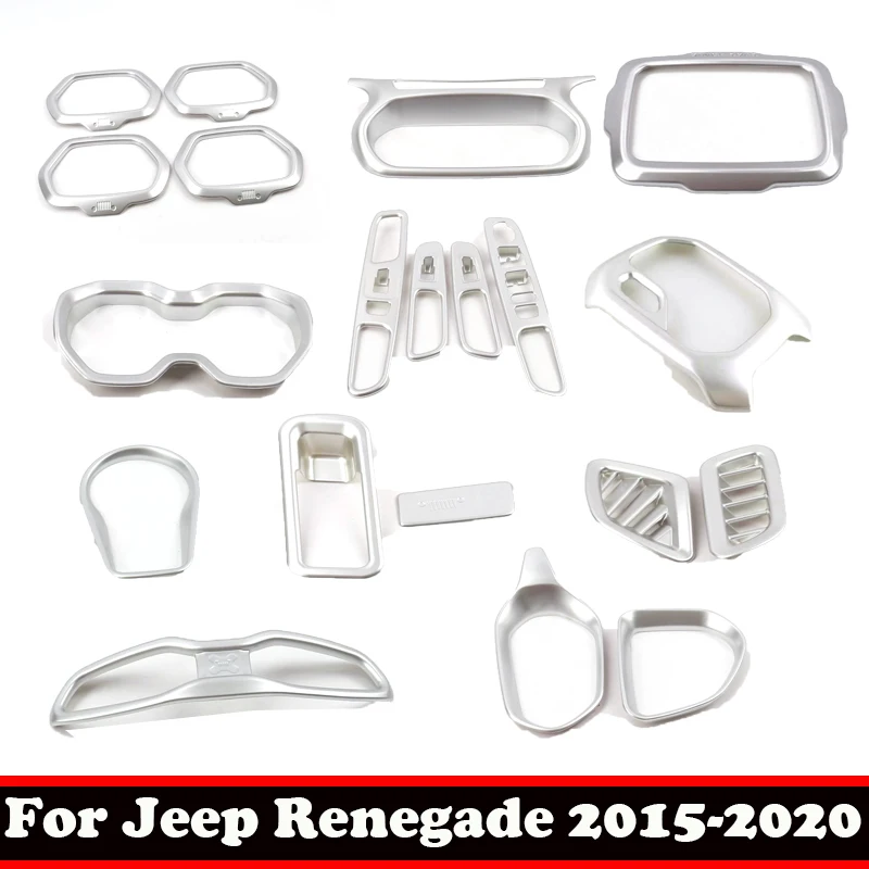 For Jeep Renegade 2016 2017-2021 ABS window switch gear panle  Front Reading Light 4 door horn Cover Decoration accessories