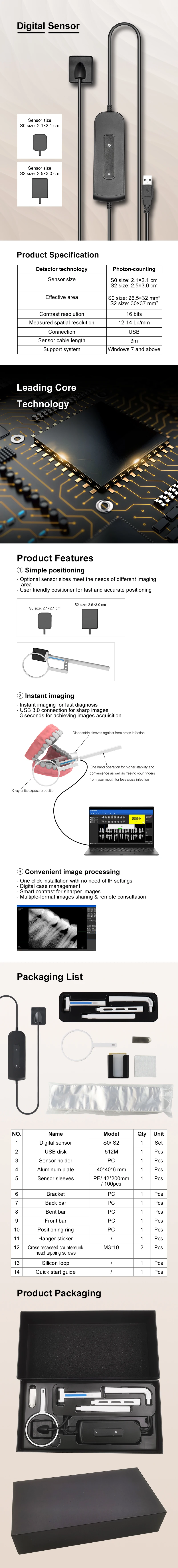 Kinder-/Erwachsenen-Dentalsensor, Röntgen-Digitalübertragung, digitales intraorales System mit Software, klares Bild, Dentalsensor – Detail 1