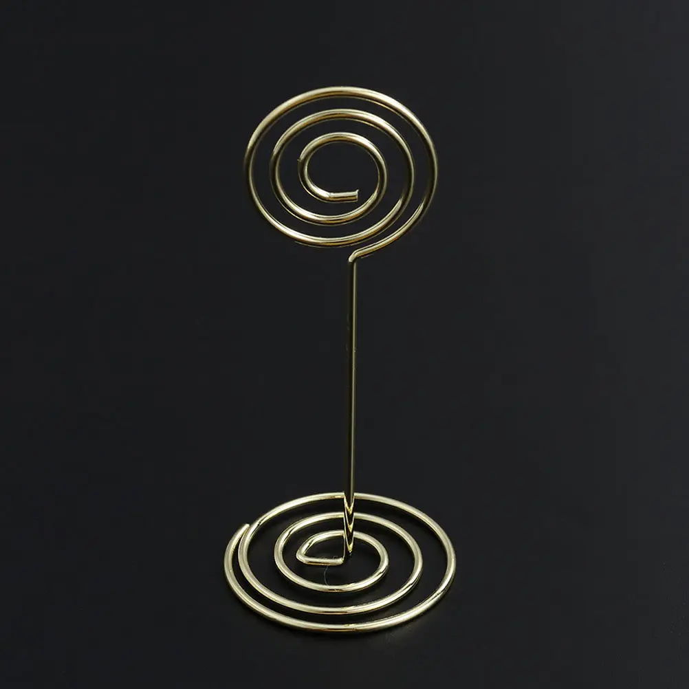 24Pcs Premium Metal Round Table Number Holders Photo Clips for Wedding Birthday Banquet Desktop Decoration Menu Display Golden