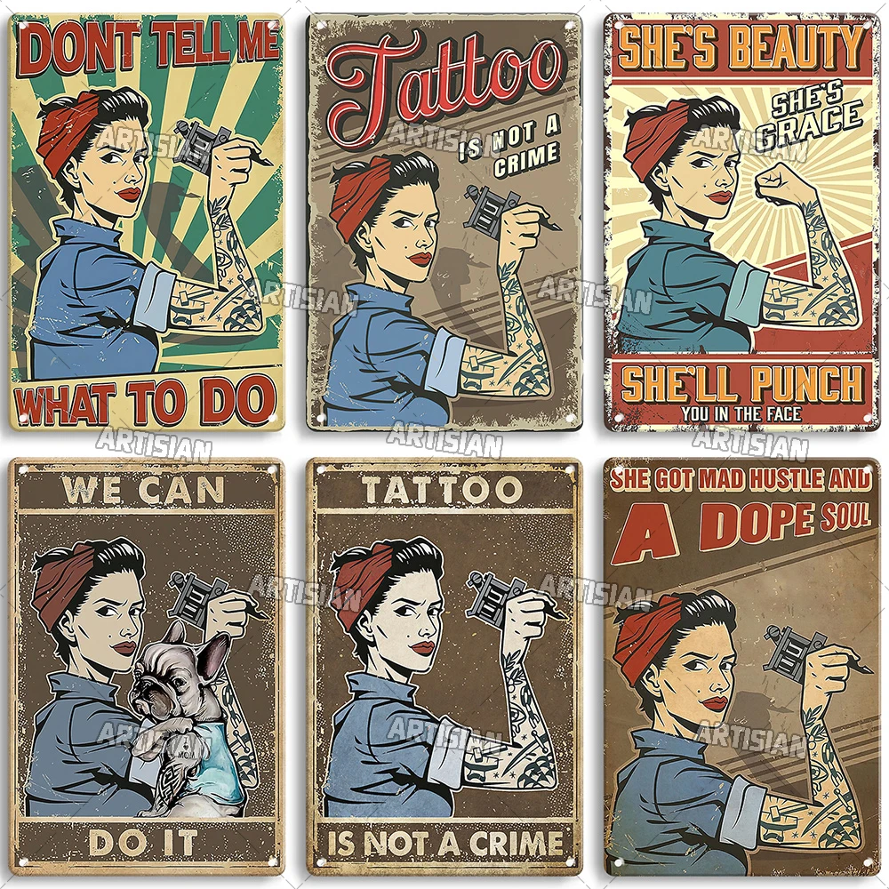 Poster Logam Retro Tato Artisi - Home Decor Jobs ulasan dan harga