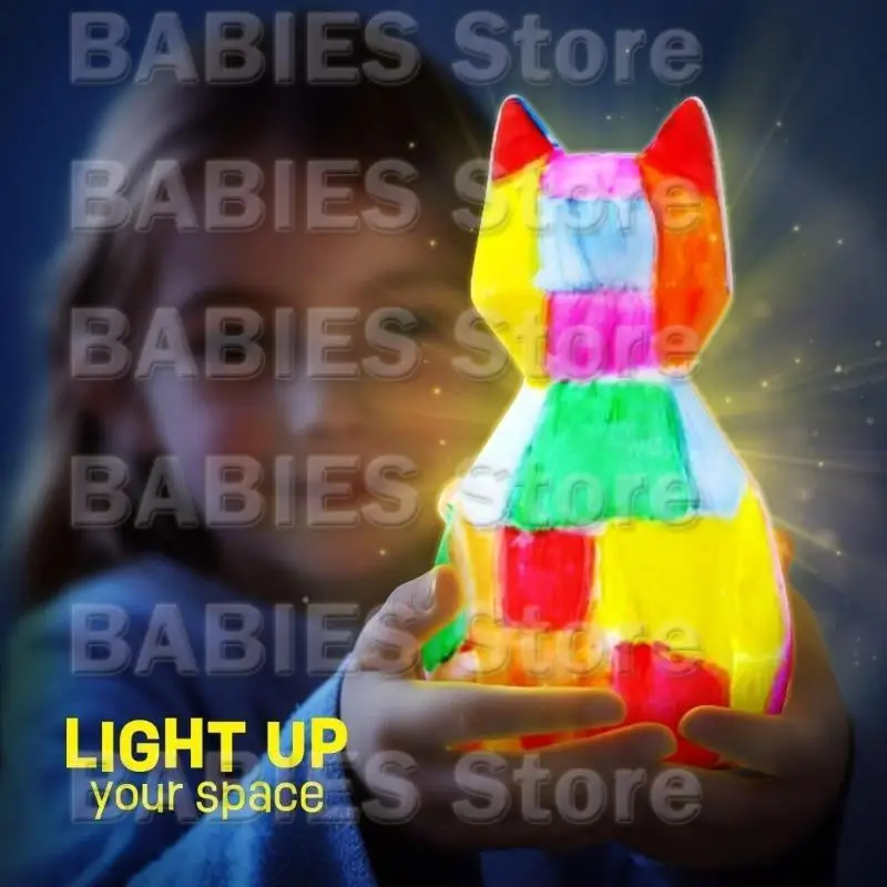 C9GB Cats Shaped Lamp Painting Set for Children Educational Art Toy for Acyivity