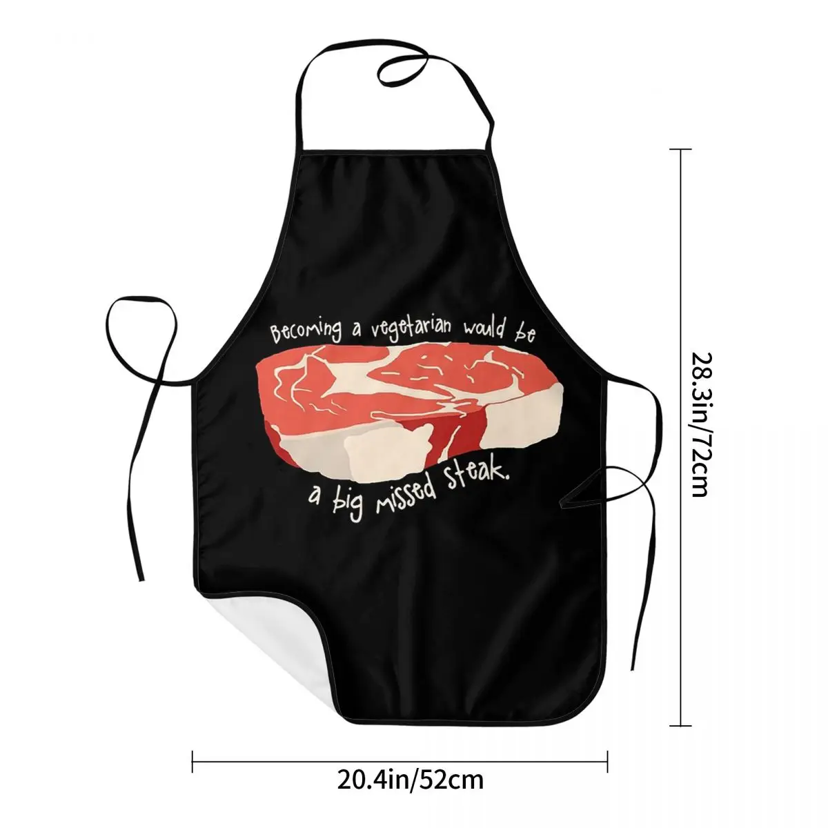 Funny Steak, Vegetarian Pun Aprons Chef Cooking Cuisine Tablier Waterproof Bib Kitchen Cleaning Pinafore for Women Men Gardening