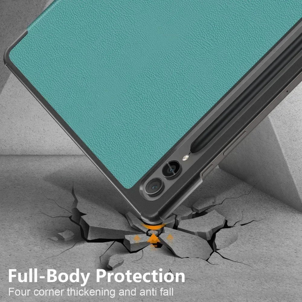 Nuevo para Samsung Tab S9 Fe Plus funda de 12,4 "funda inteligente magnética con soporte triple plegable para Coque Galaxy Tab S9 FE S9 Plus