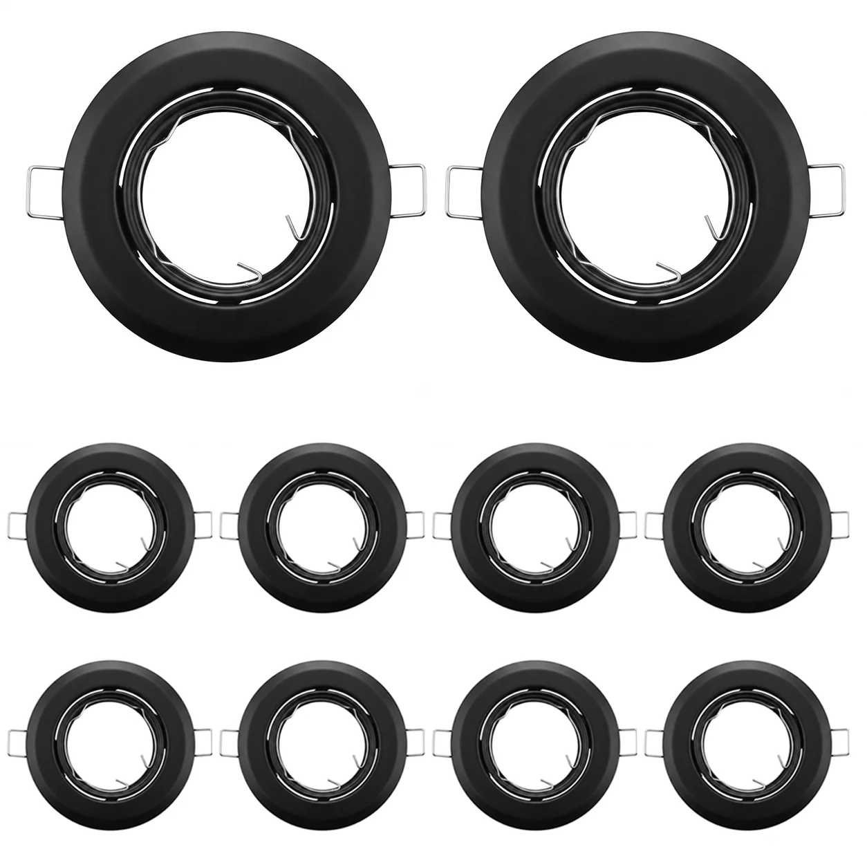 1/10PCS Round Recessed Downlight GU10 MR16 Ceiling Spotlight Black LED Ceiling Lamp Frame Adjustable Ceiling Light Bulb Holder