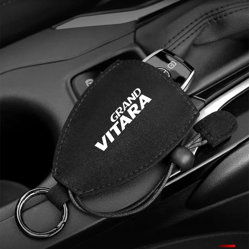 Car Suede Key Case Leather Key Cover Creative Pull Key Bag for Suzuki Grand Vitara Jimny Swift Ignis Alto Baleno SX4 Samurai Car