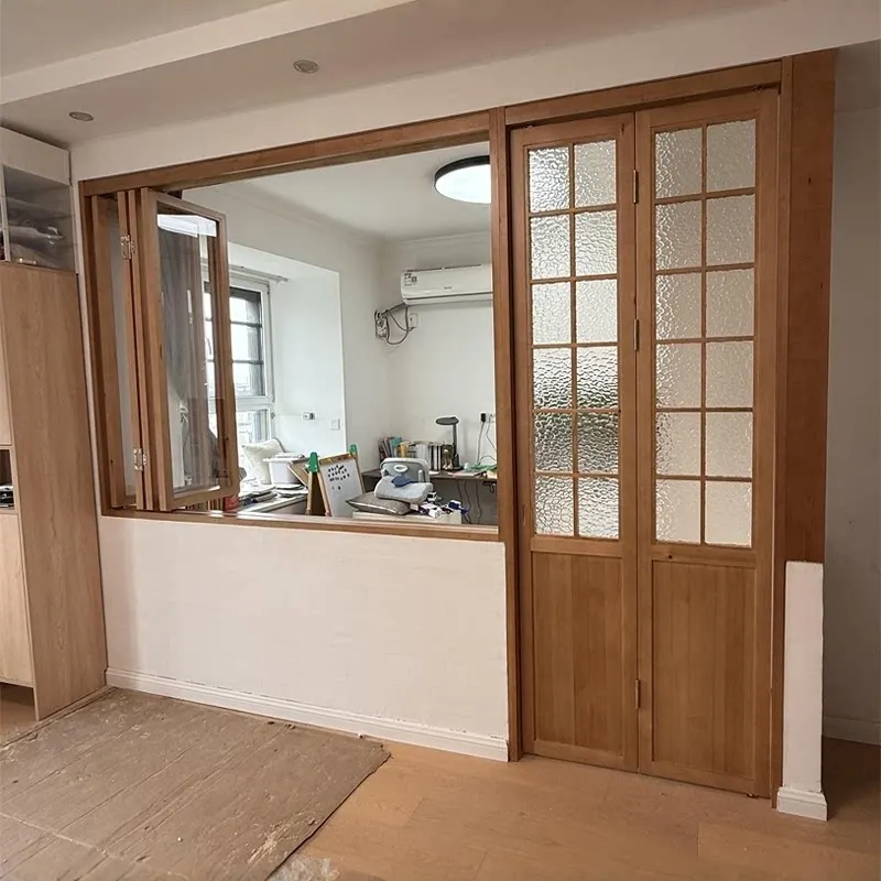 Solid wood doors and windows Folding windows Customized bedroom glass Living room partition doors Sliding windows