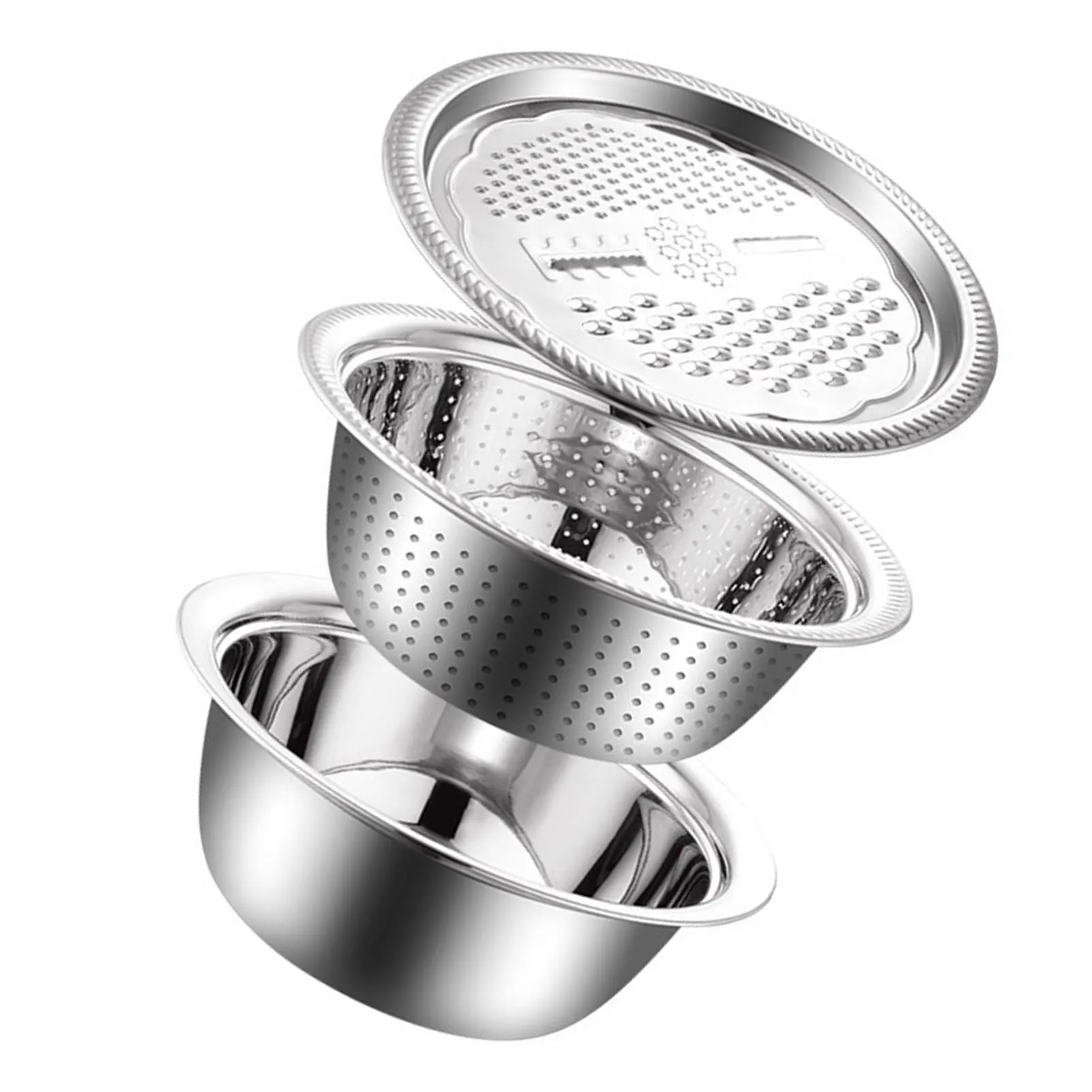 

3pcs Vegetable Washing Bowl Set Strainer Greens Drain Washing Basket for Holding Fruits and Vegetables