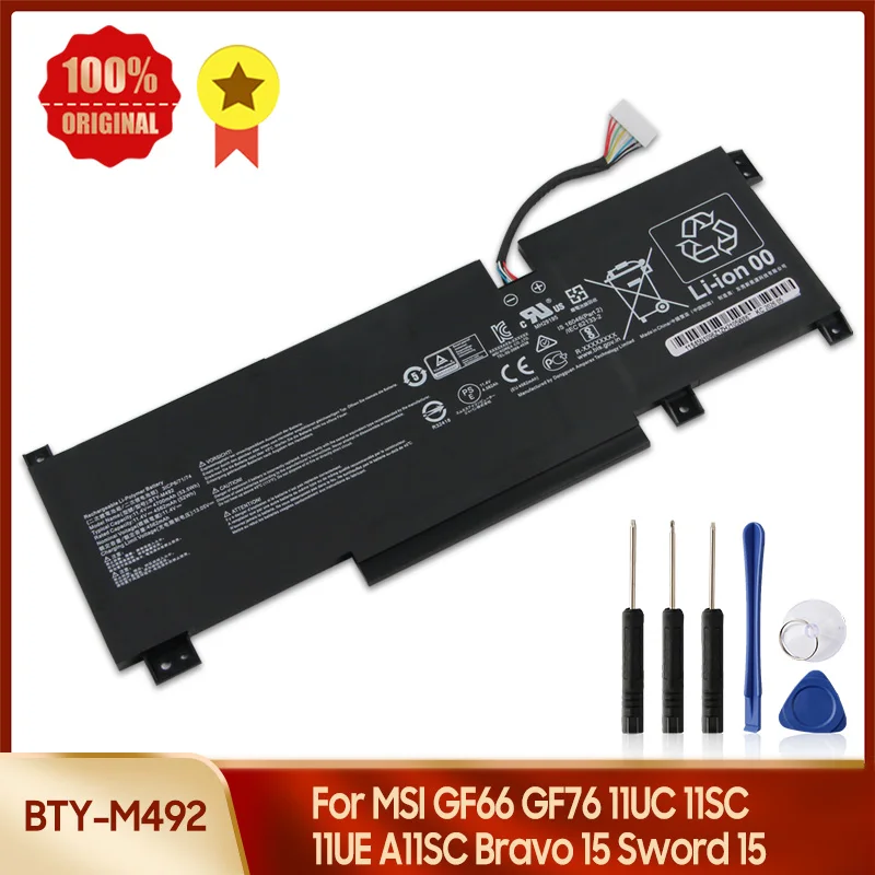 

Replacement Battery BTY-M492 For MSI GF66 11SC 11UC GF76 11UE A11SC GL66 Bravo 15 B5DD Sword 15 17 A11U A11UC Batteries