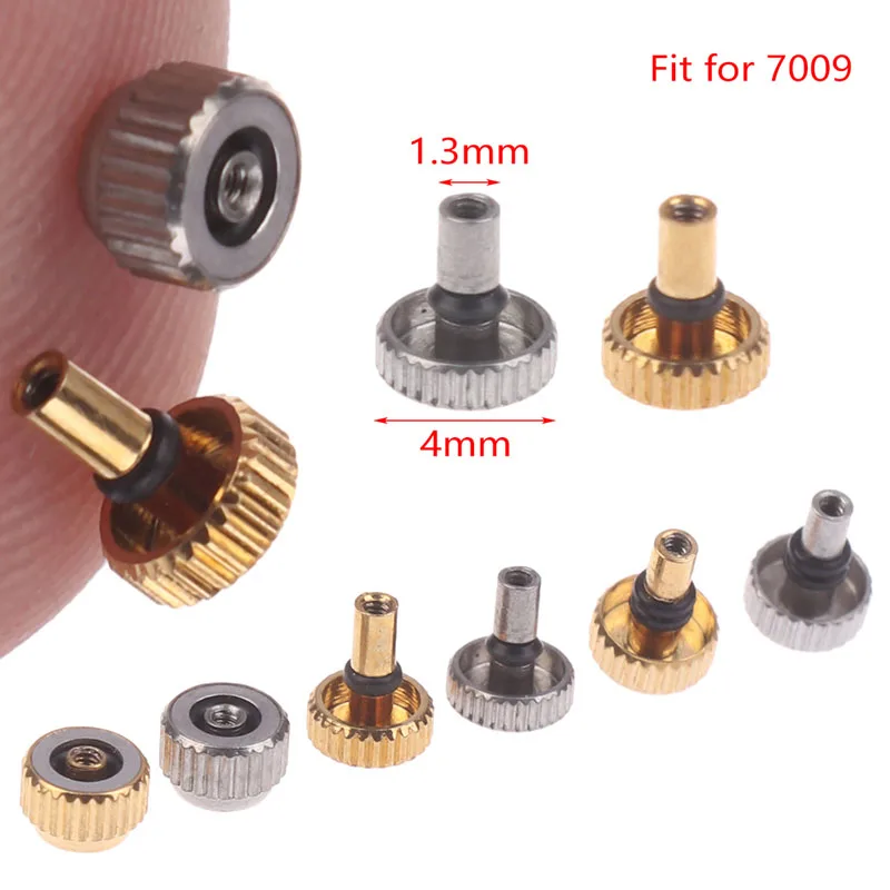 1/5 Piezas 7009 8200 Cabeza de Corona para Reloj, Corona de Acero Inoxidable, Manija para Movimiento 46941 46943, Tubo Grueso, Accesorios para Reloj
